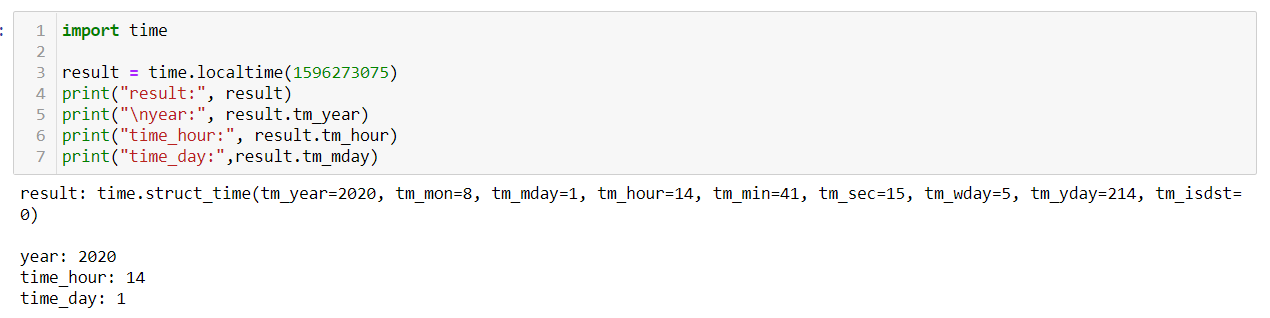 code snippet how localtime works